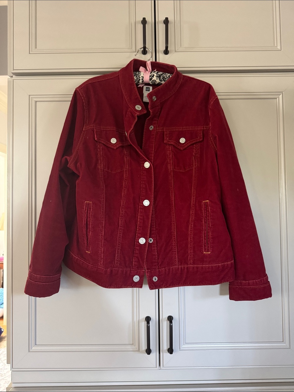 GAP Women's Deep Red Corduroy Button Jacket
